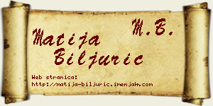 Matija Biljurić vizit kartica
